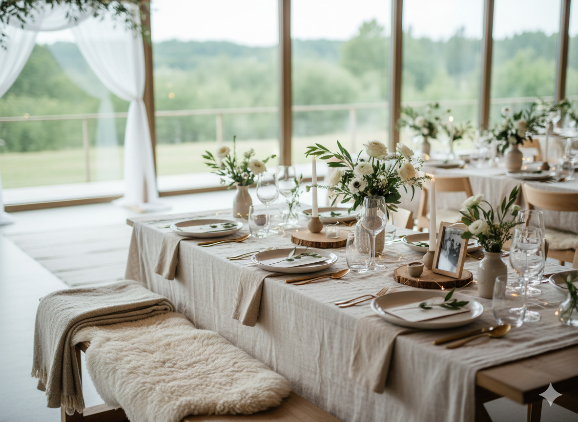 Minimalistisk event dekoration